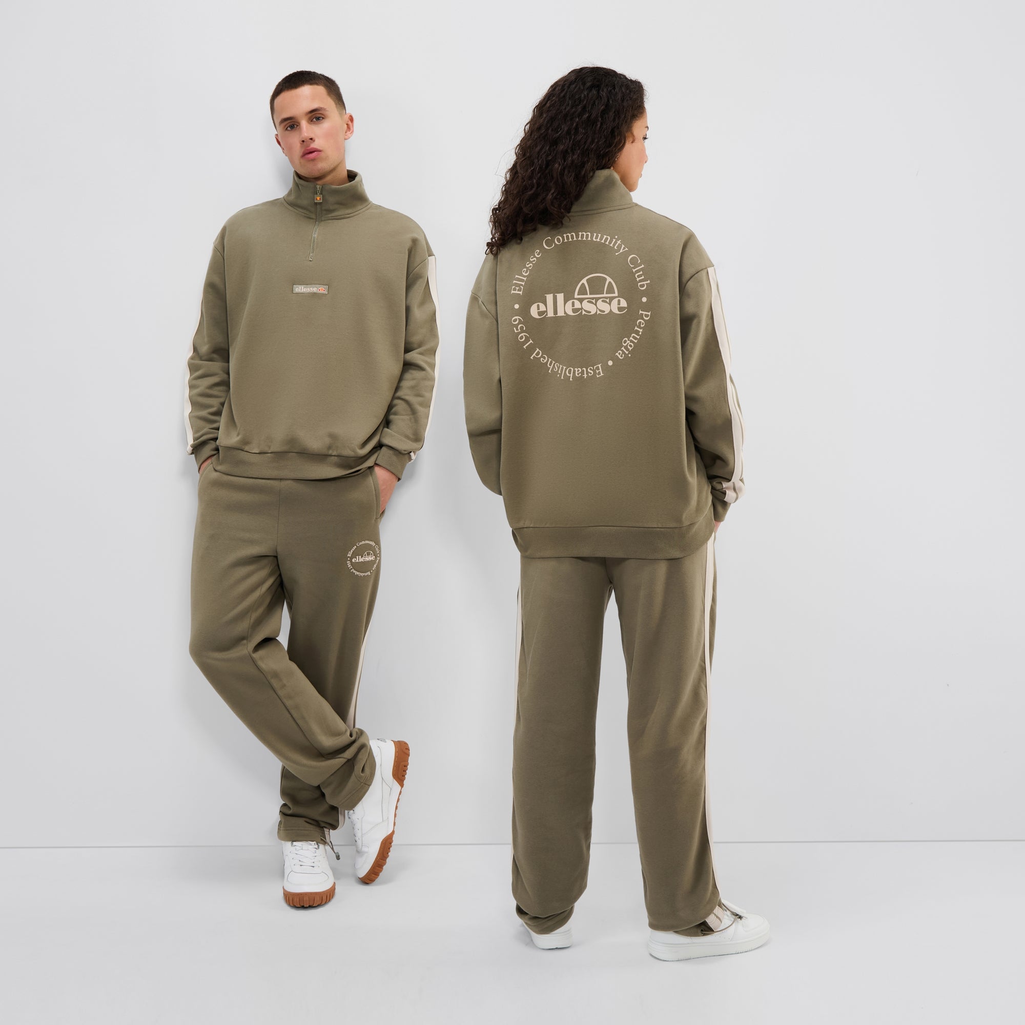 エルテレサ　スウェット Zaragoza 1/2 Zip Track Top Khaki | ellesse UK