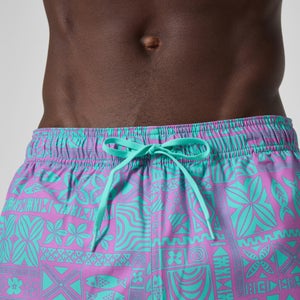 Men's Printed 14'' Redondo Edge Swim Shorts Pink/Blue
