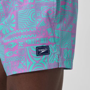 Men's Printed 14'' Redondo Edge Swim Shorts Pink/Blue