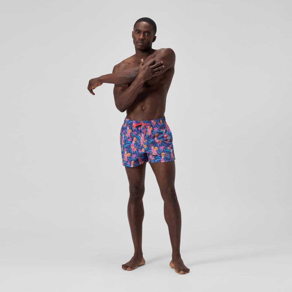 Mens Printed 14'' Redondo Edge Swim Shorts Blue/Pink