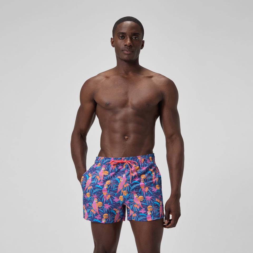 Mens Printed 14'' Redondo Edge Swim Shorts Blue/Pink