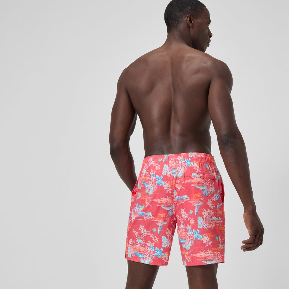 Short de bain Redondo Edge imprimé 45 cm, hommes, orange/bleu