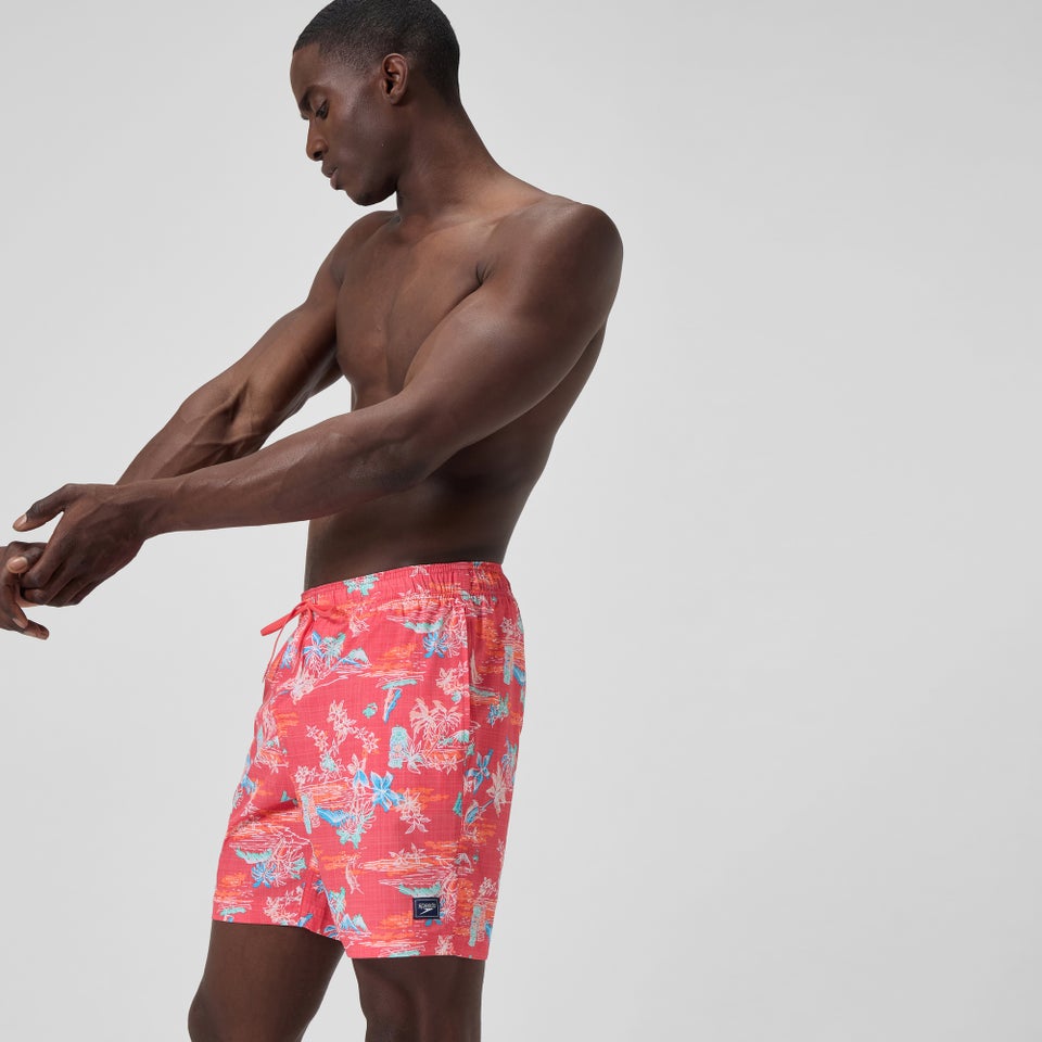 Short de bain Redondo Edge imprimé 45 cm, hommes, orange/bleu