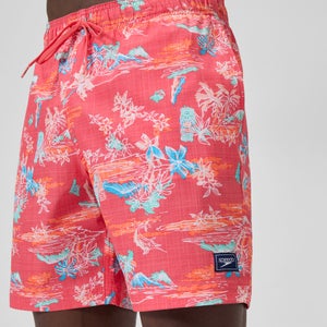 Short de bain Redondo Edge imprimé 45 cm, hommes, orange/bleu