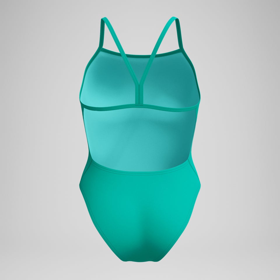 Women's Solid V-Back One Piece Green