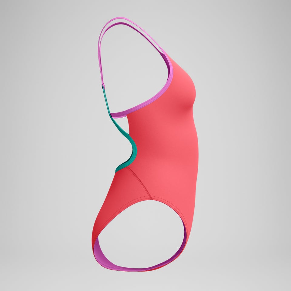 Maillot une-pièce uni dos nu pour femme, orange