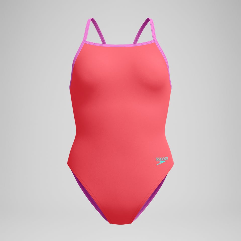 Maillot une-pièce uni dos nu pour femme, orange