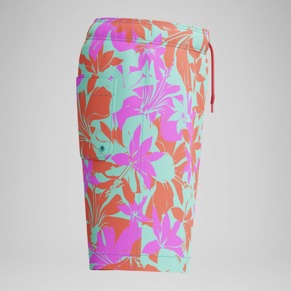 Kid's Print Redondo Volley 15" Swim Trunks Blue/Pink