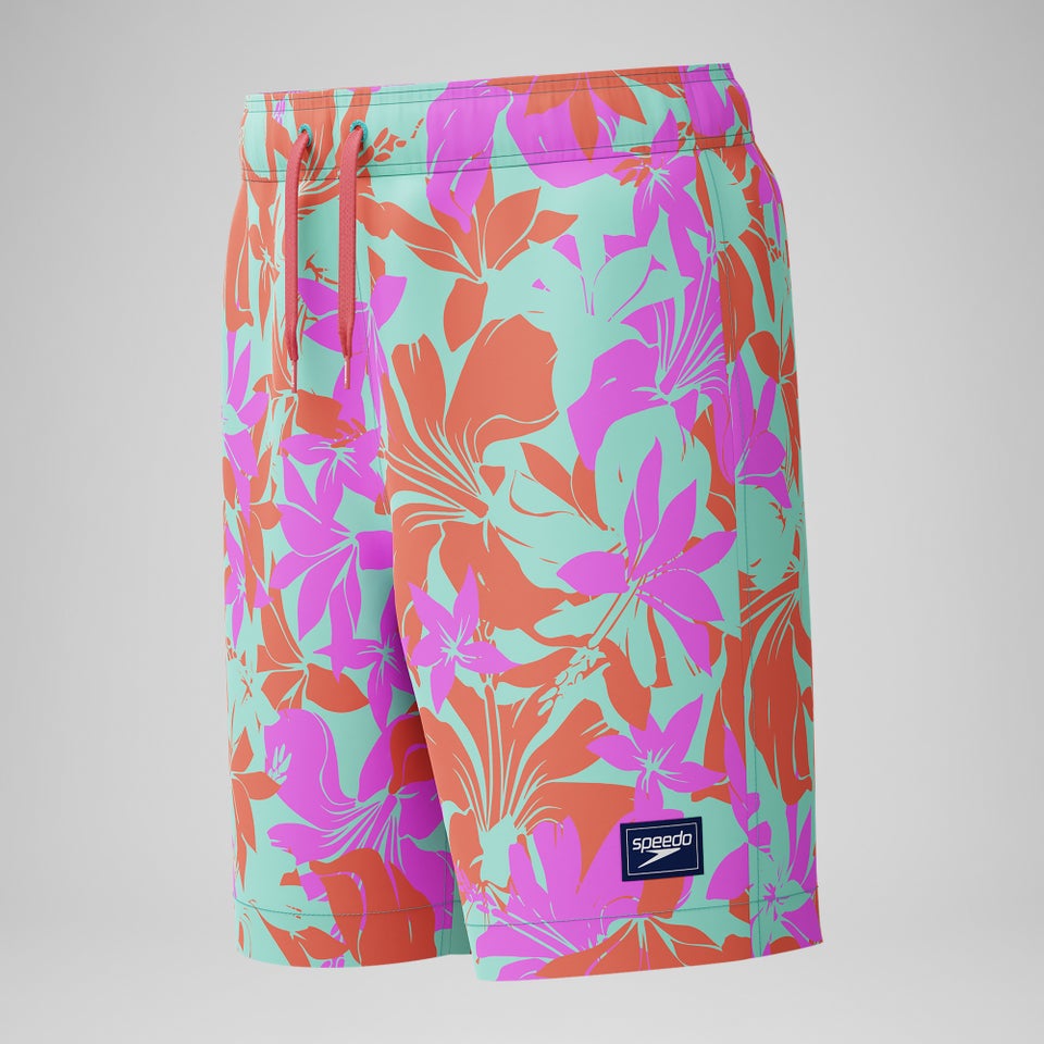 Kid's Print Redondo Volley 15" Swim Trunks Blue/Pink