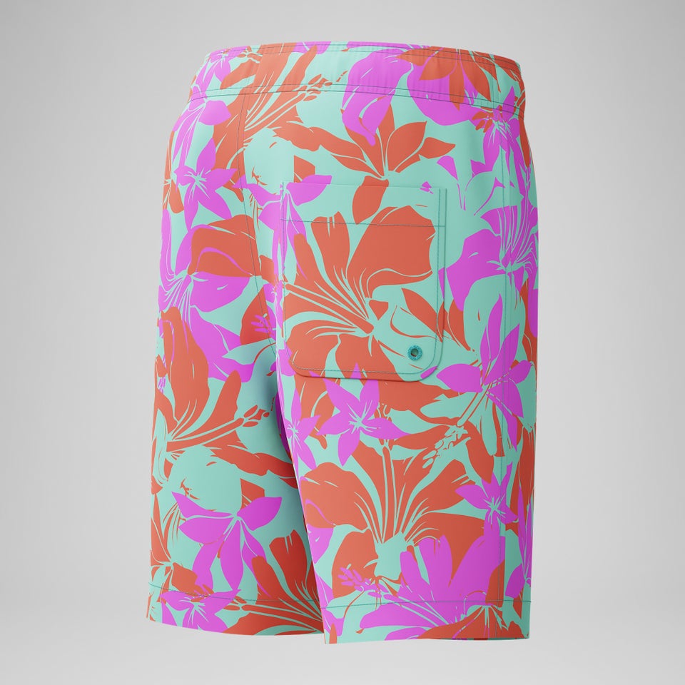 Kid's Print Redondo Volley 15" Swim Trunks Blue/Pink