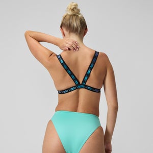 Women's FLU3NTE Logo Elastic Bikini Top Turquoise