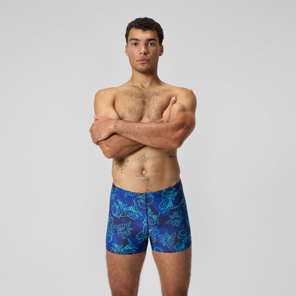 Square Leg Beachstar à motif imprimé pour hommes, bleu