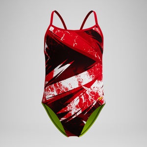 Girls Bolted Flyback One Piece Black/Red