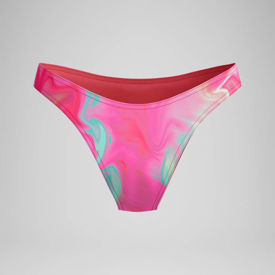 Women's FLU3NTE Printed Scoop Bikini Bottom Pink/Coral