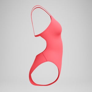 Women's Solid V-Back One Piece Orange