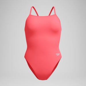Women's Solid V-Back One Piece Orange