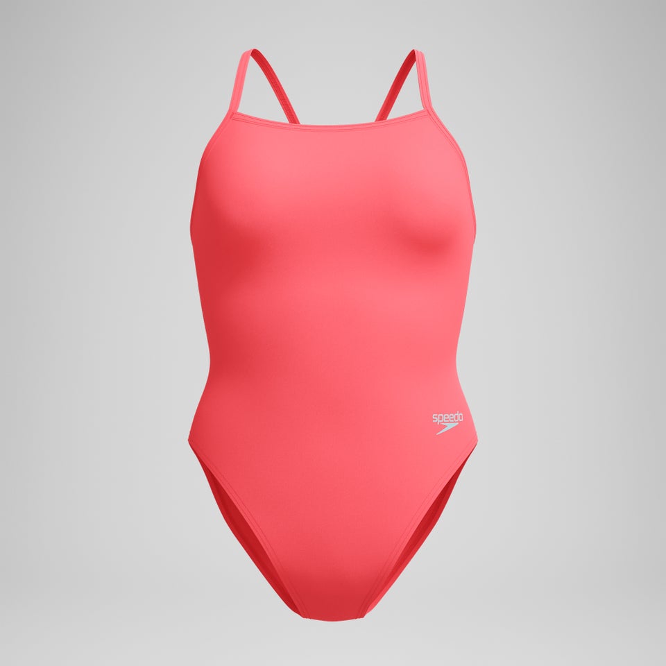 Women's Solid V-Back One Piece Orange