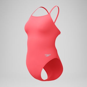 Women's Solid V-Back One Piece Orange