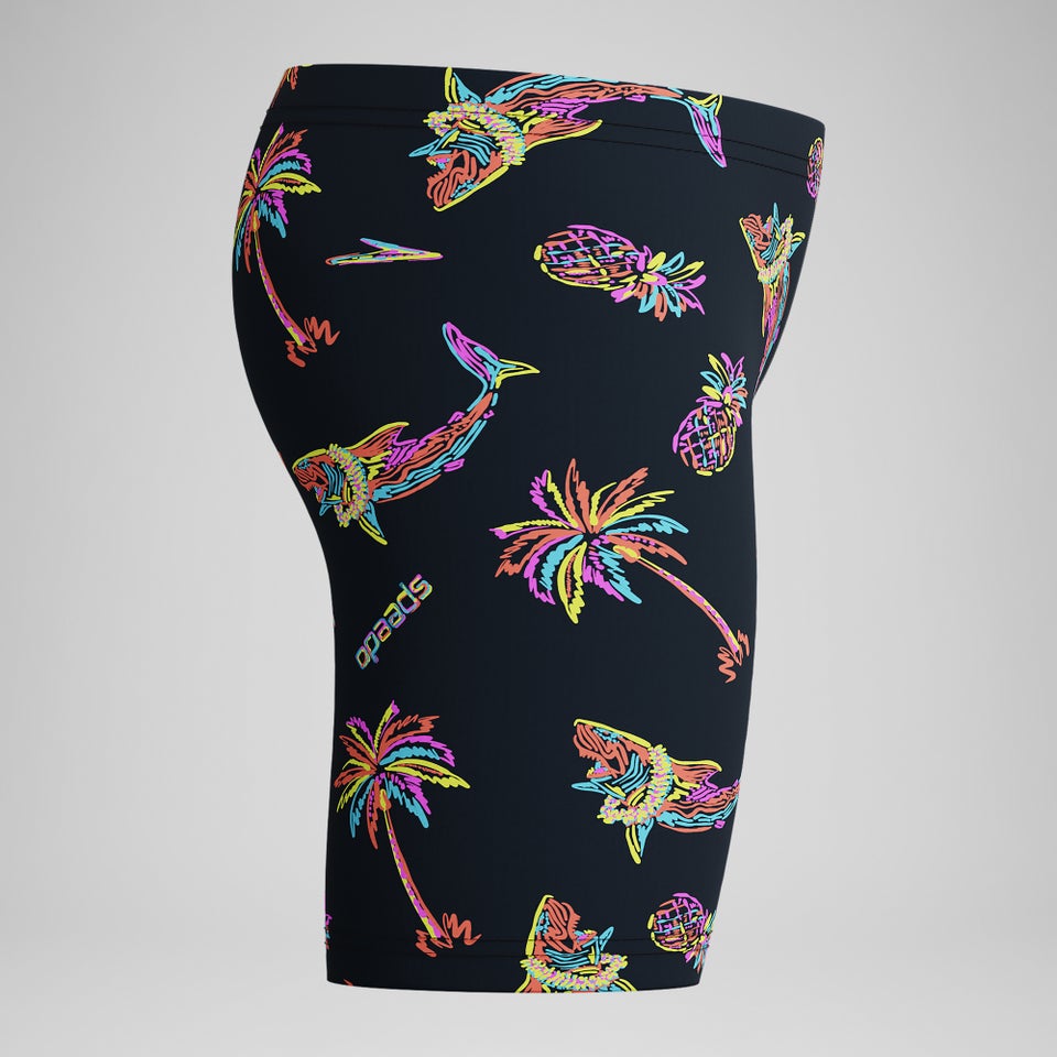 Cuissard de natation à motif imprimé pour garçons, noir