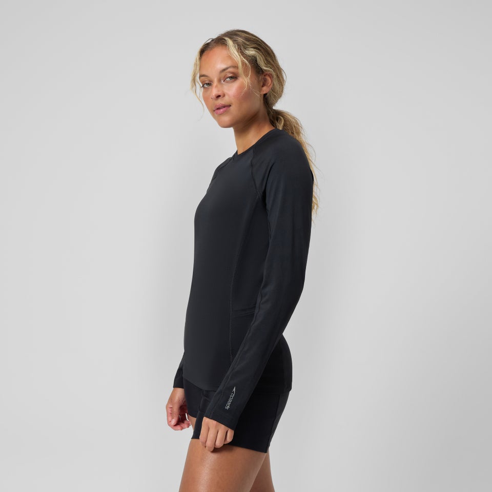 Women's Long Sleeve Swim Top Black