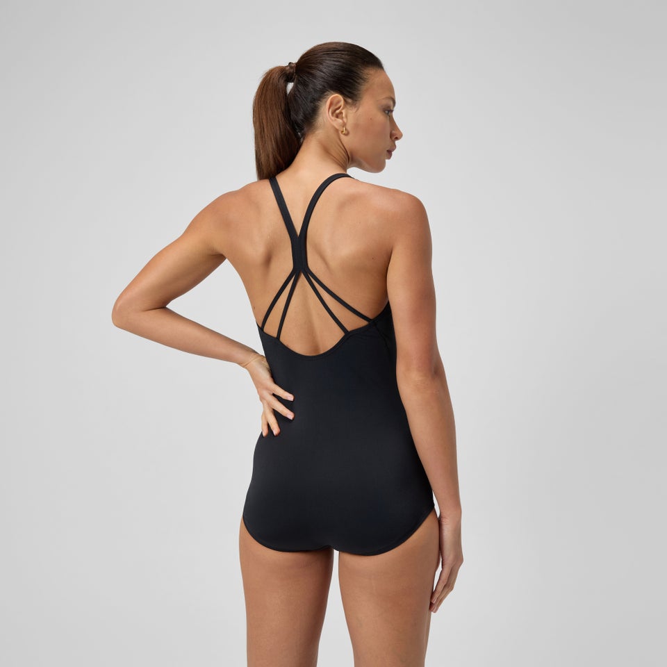 Women's Conservative Leg One Piece Black