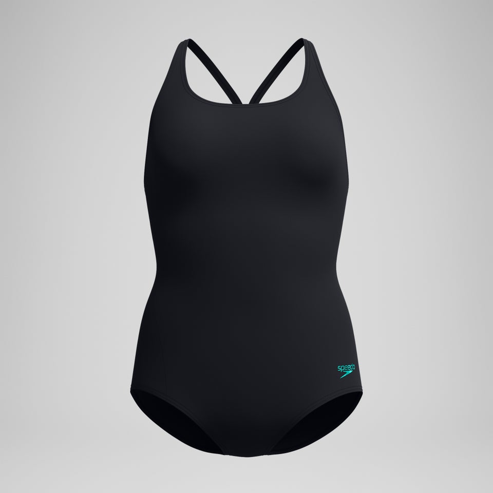 SPEEDO CONSERVATIVE DBL STRAP 1 PC BLACK