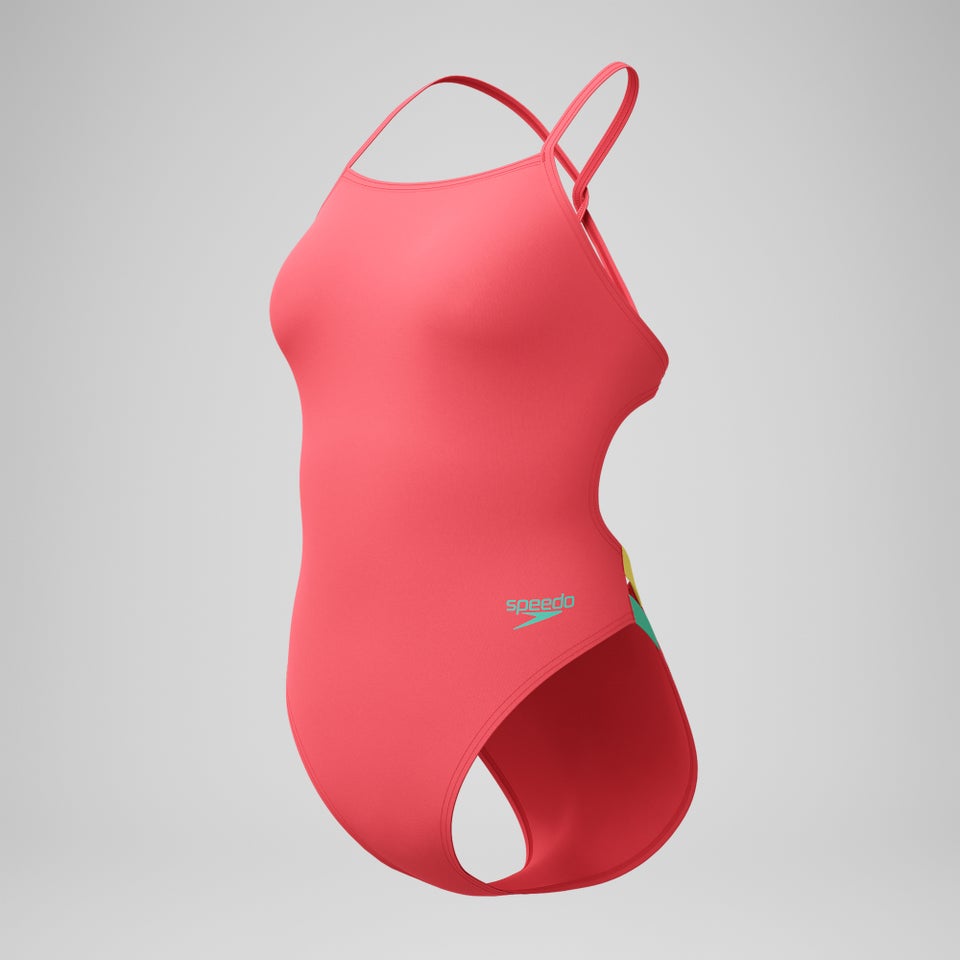 Women's Solid Twist Back One Piece Orange