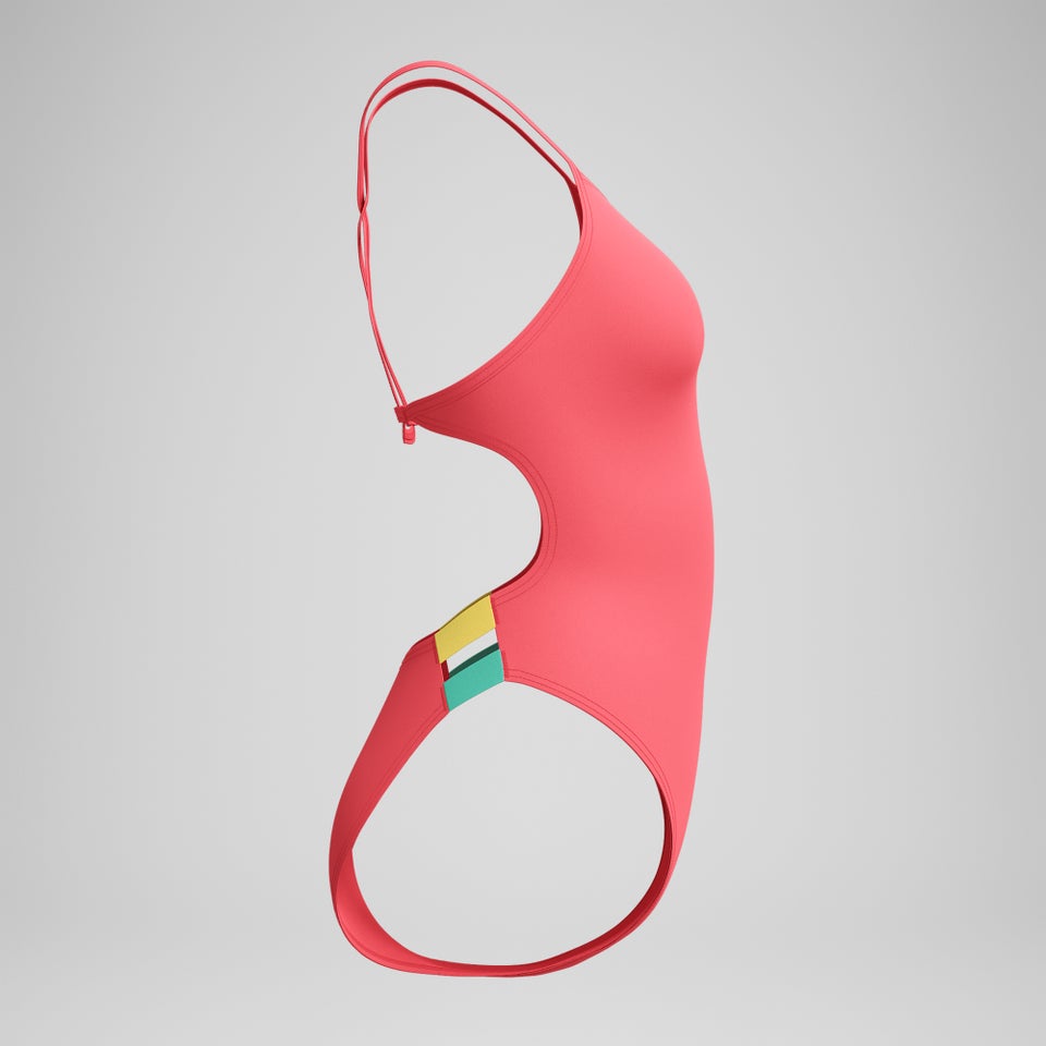 Women's Solid Twist Back One Piece Orange