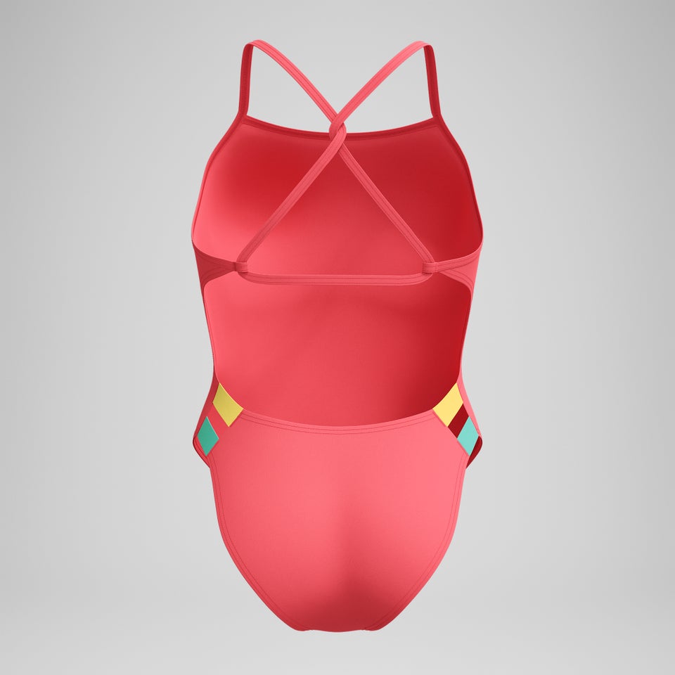 Women's Solid Twist Back One Piece Orange