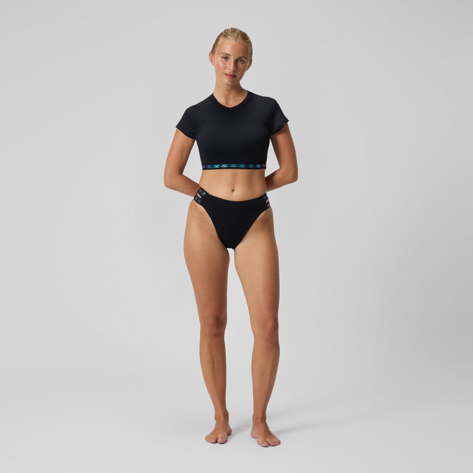 Women's FLU3NTE Logo Elastic Crop Top Black
