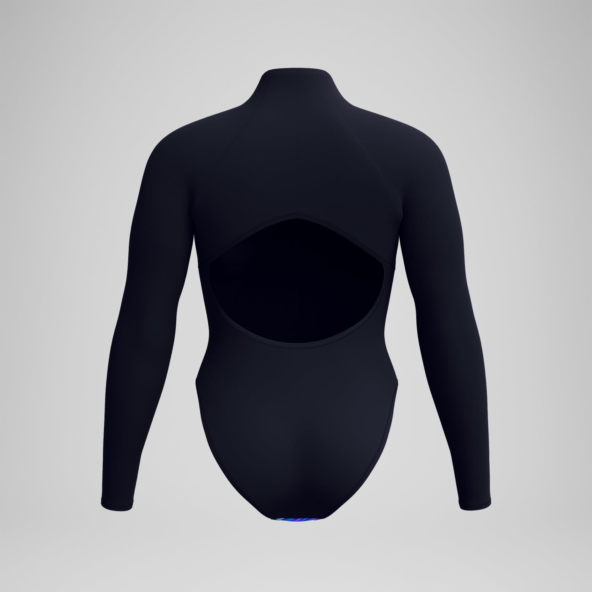 Women's Printed Long Sleeve Zip Swimsuit Blue | Speedo UK