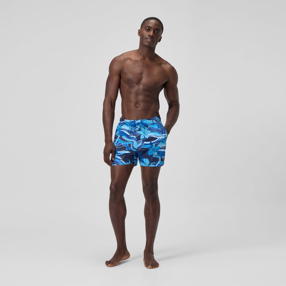 Men's Printed 16'' Redondo Edge Swim Shorts Navy/Blue