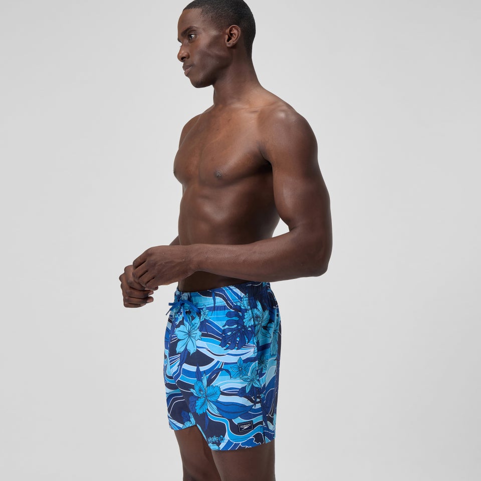 Men's Printed 16'' Redondo Edge Swim Shorts Navy/Blue