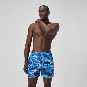Men's Printed 16'' Redondo Edge Swim Shorts Navy/Blue