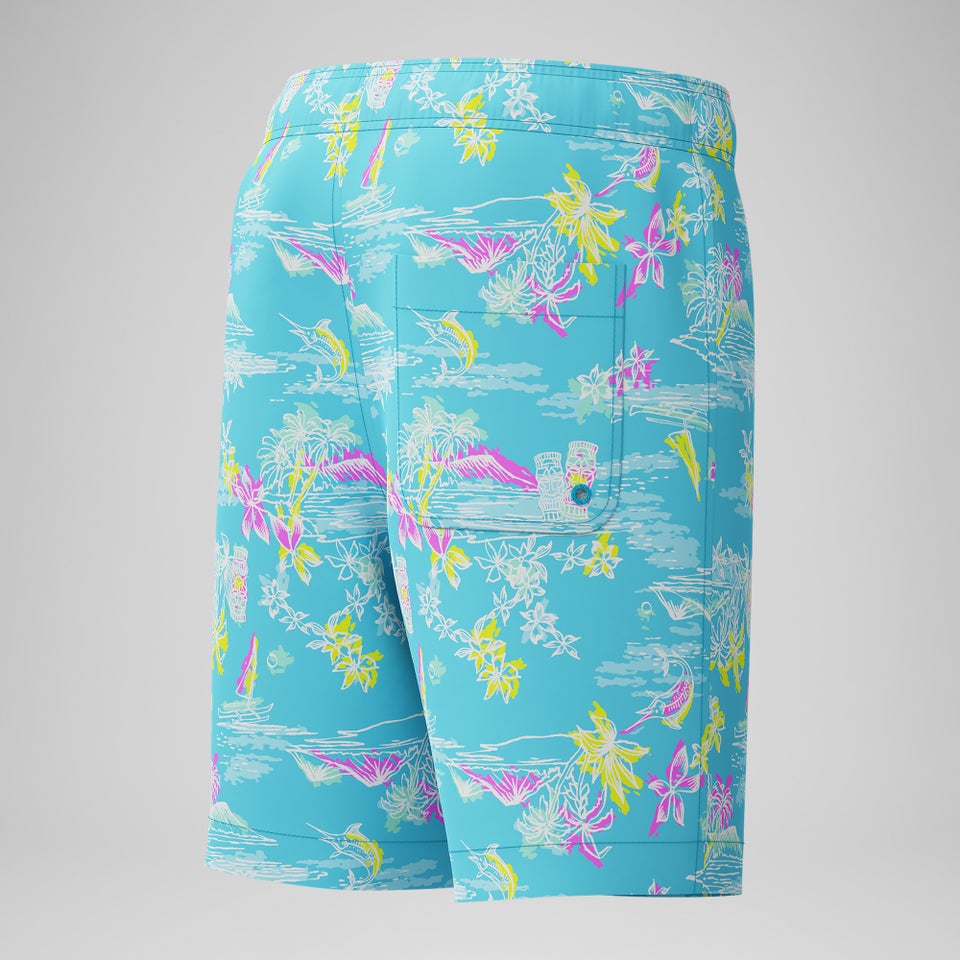 Kid's Print Redondo Volley 15" Swim Trunks Light Blue