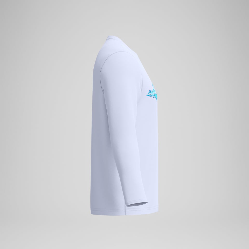 Maillot dermoprotecteur manches longues à motif graphique pour hommes, blanc