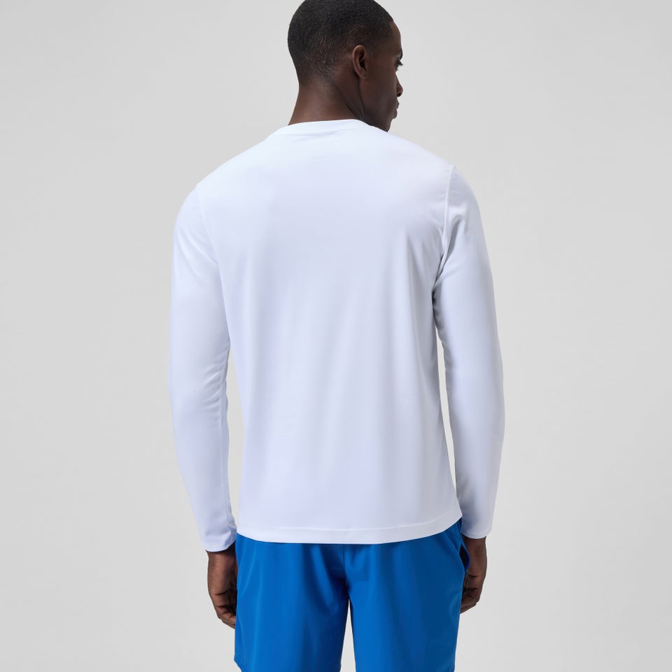 Maillot dermoprotecteur manches longues à motif graphique pour hommes, blanc