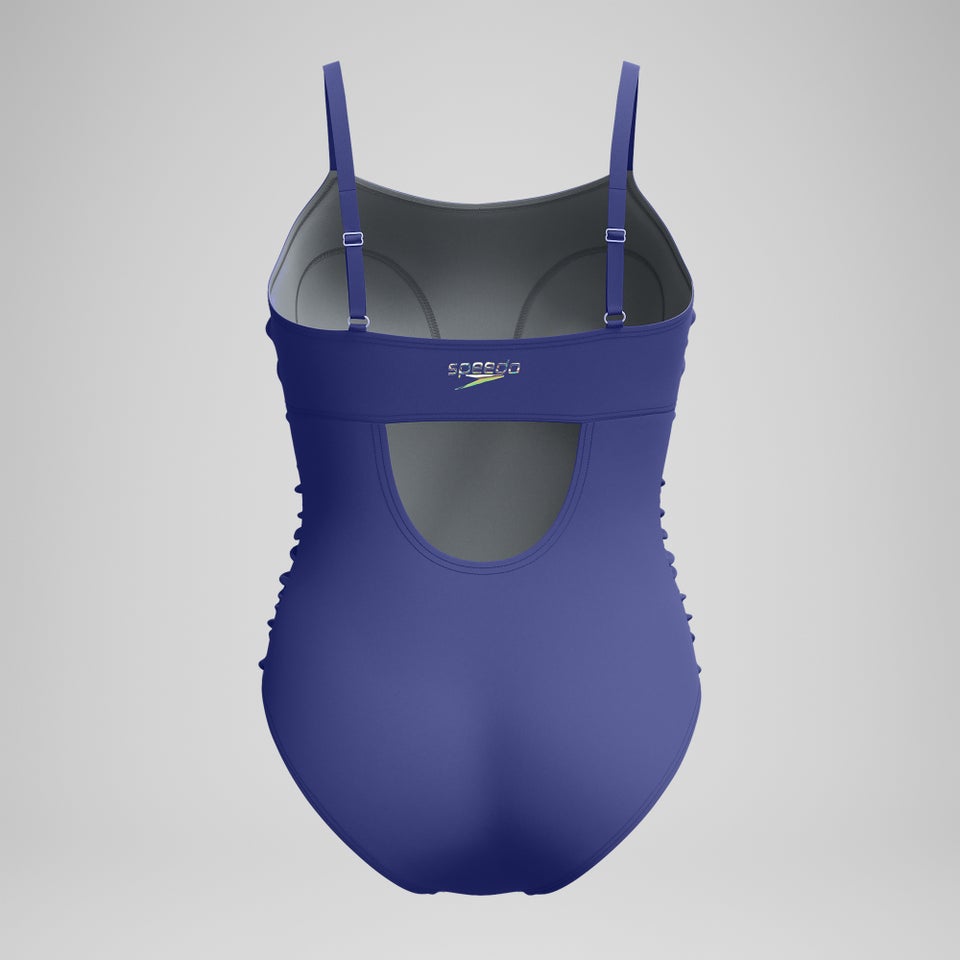 Women's Adjustable Solid Shirred One Piece Purple