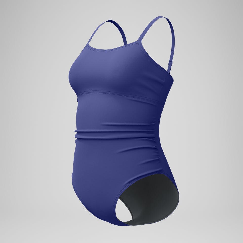 Women's Adjustable Solid Shirred One Piece Purple