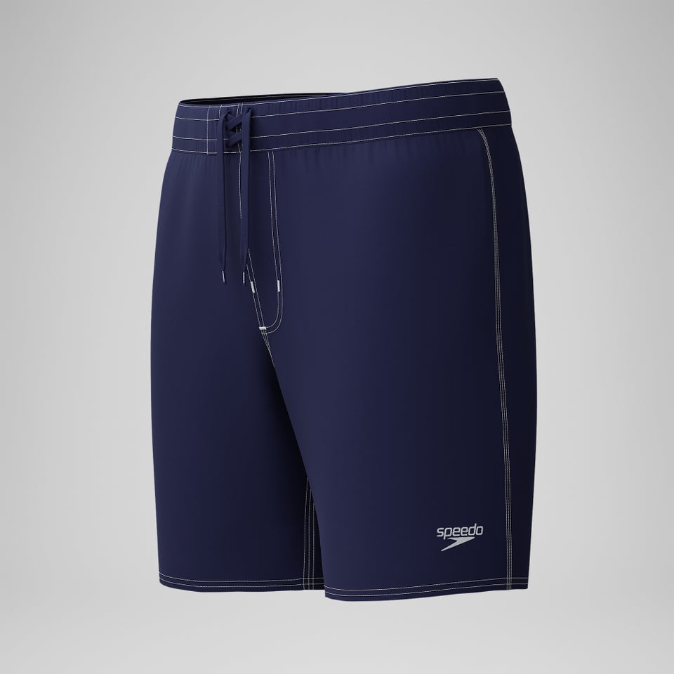 Short de bain long Homme Lookout 45 cm uni bleu marine