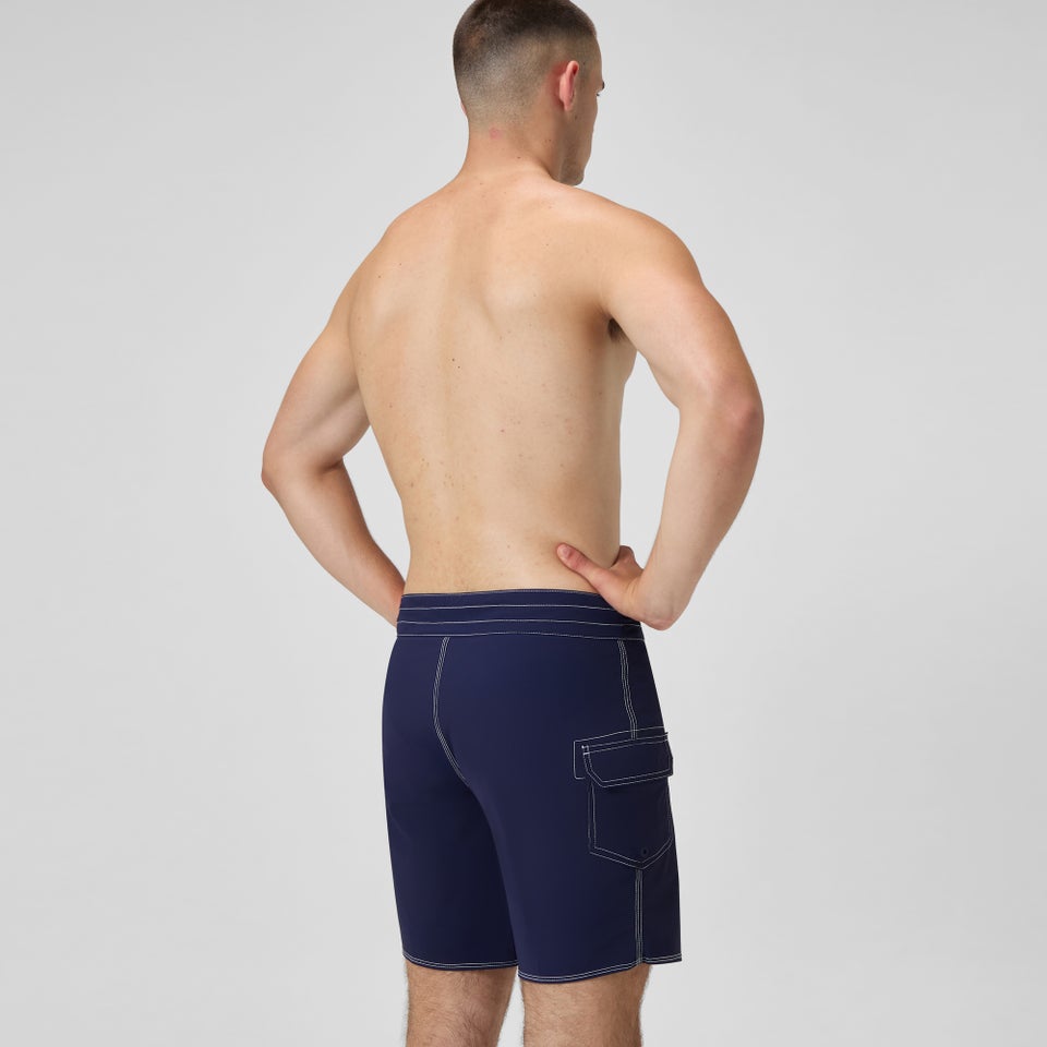Short de bain long Homme Lookout 45 cm uni bleu marine