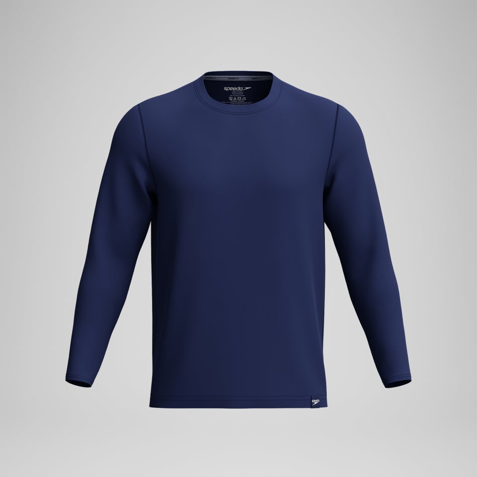 Maillot dermoprotecteur manches longues à motif graphique pour hommes, bleu marine