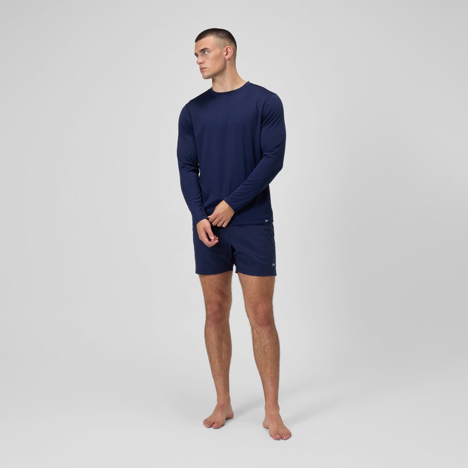 Maillot dermoprotecteur manches longues à motif graphique pour hommes, bleu marine
