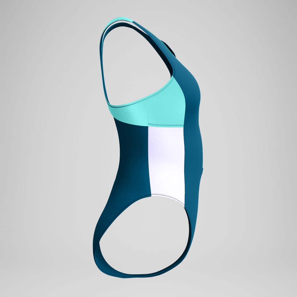 Women's Colourblock Zip Swimsuit DarkTeal/Green