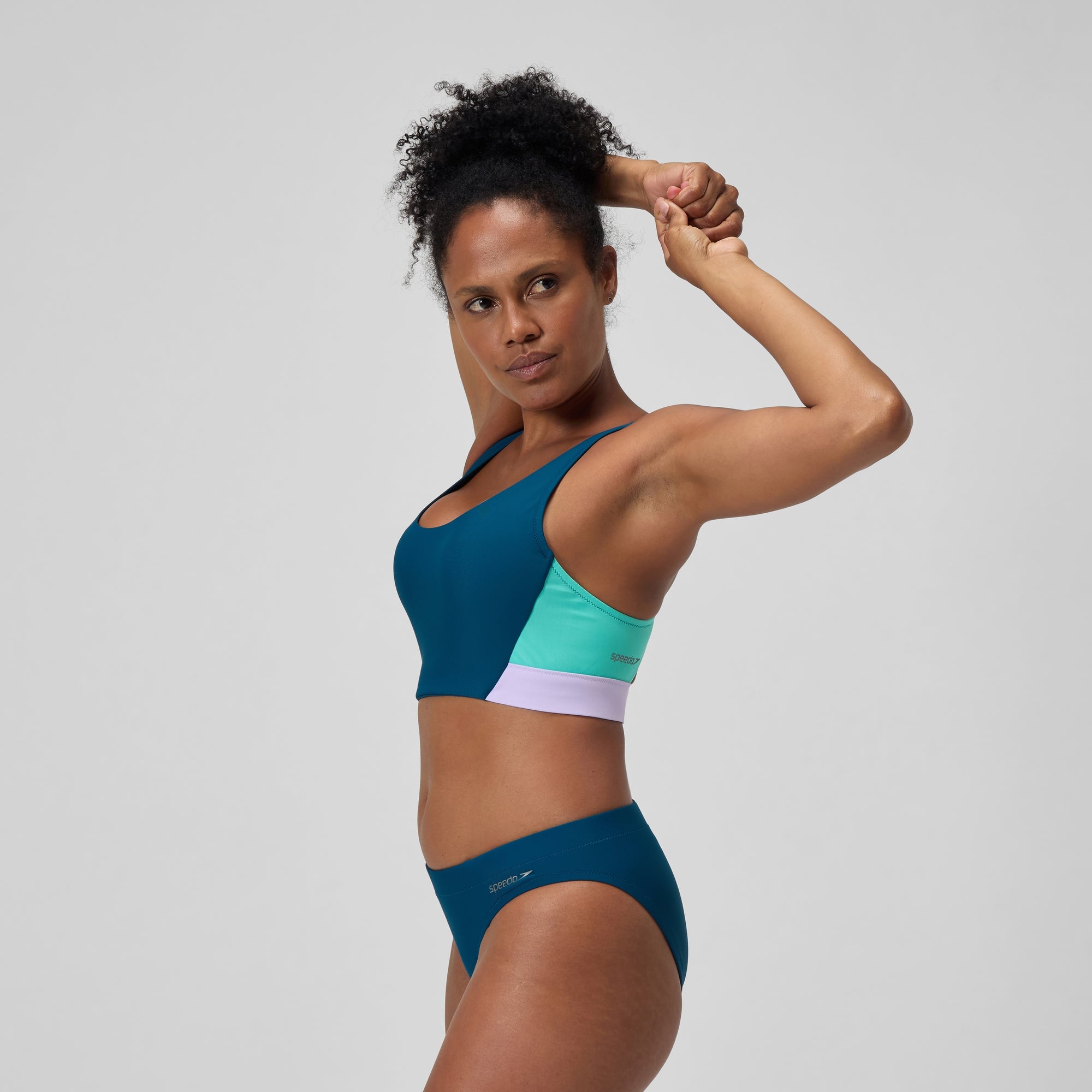 Women's Colorblock Bikini Top Blue/Purple | Speedo USA