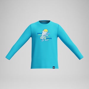 Boy's Graphic Long Sleeve Rashguard Blue - M