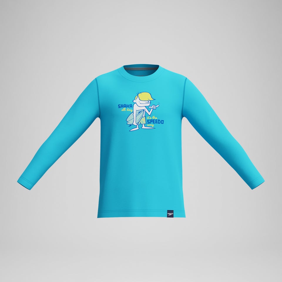 Boy's Graphic Long Sleeve Rashguard Blue