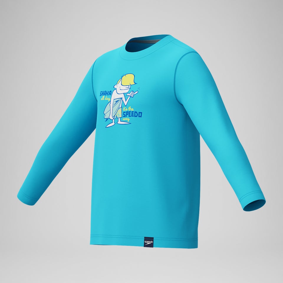 Boy's Graphic Long Sleeve Rashguard Blue