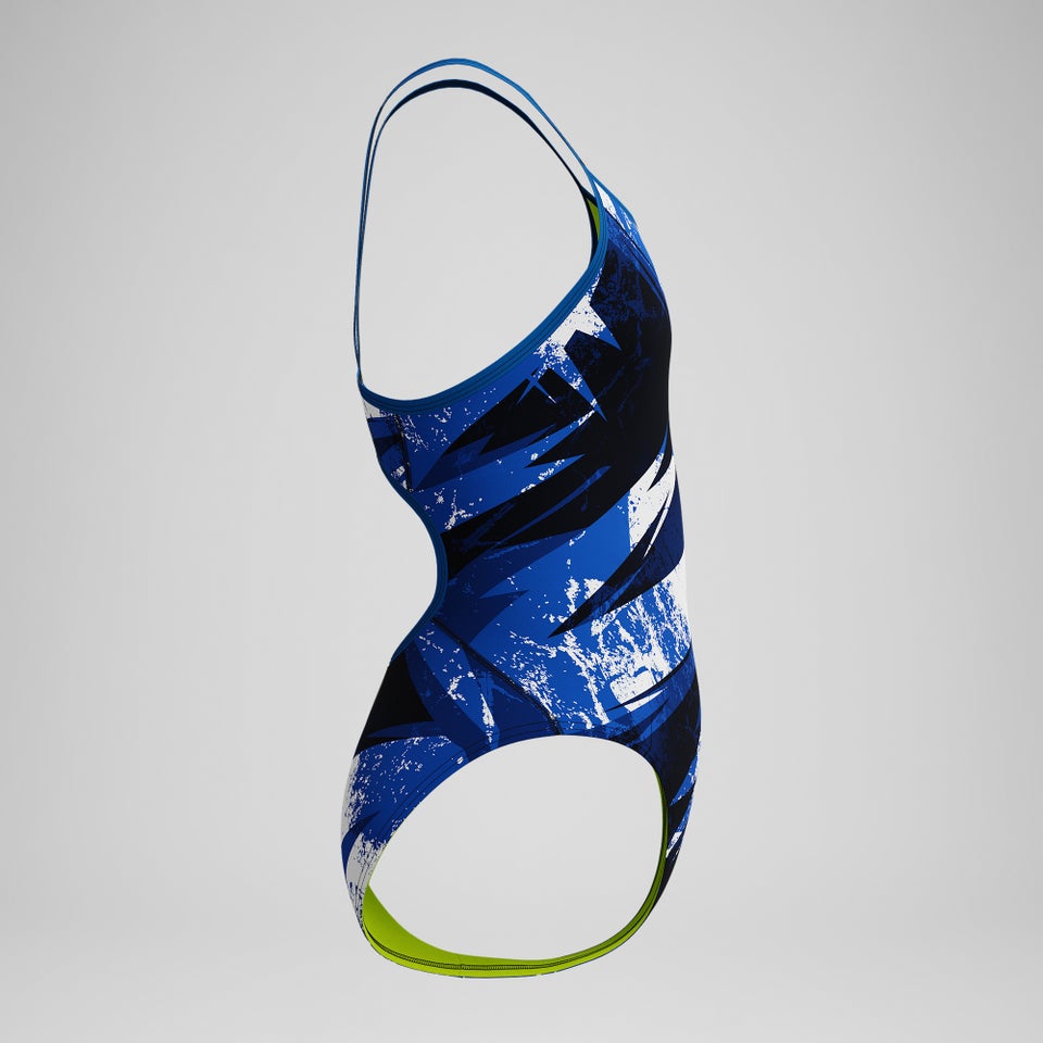 Girls Bolted Flyback One Piece Blue