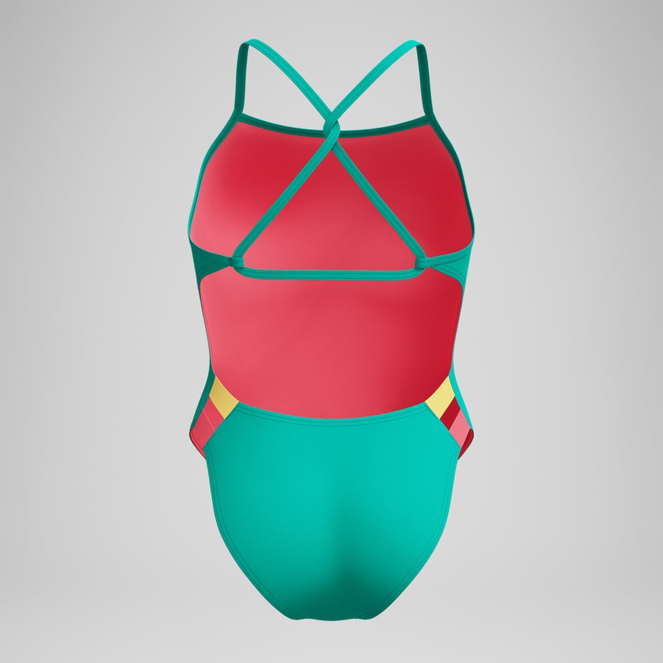 Women's Solid Twist Back One Piece Green